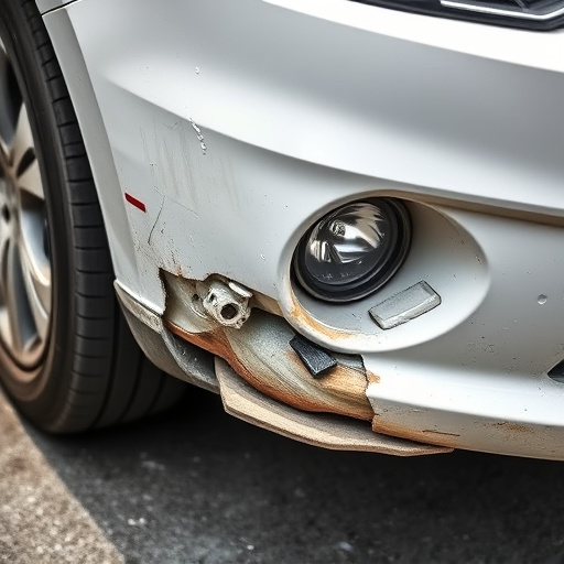 damaged car bumper