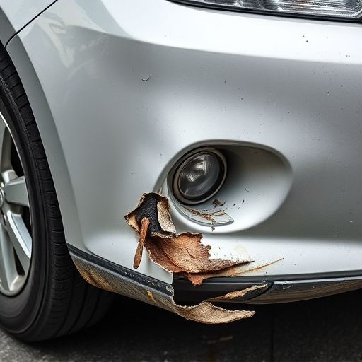 damaged car bumper