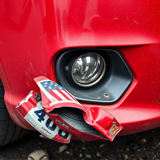 damaged car bumper
