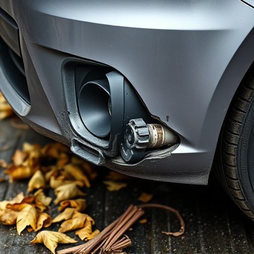 damaged car bumper
