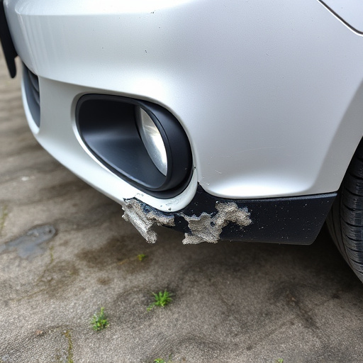 damaged car bumper