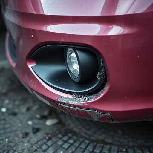 damaged car bumper