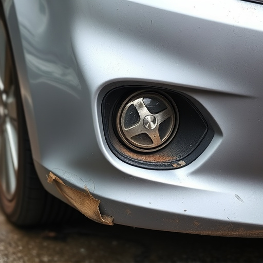 damaged car bumper