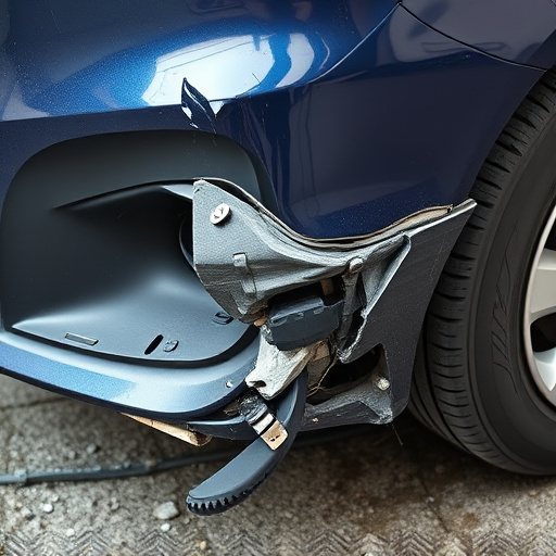damaged car bumper