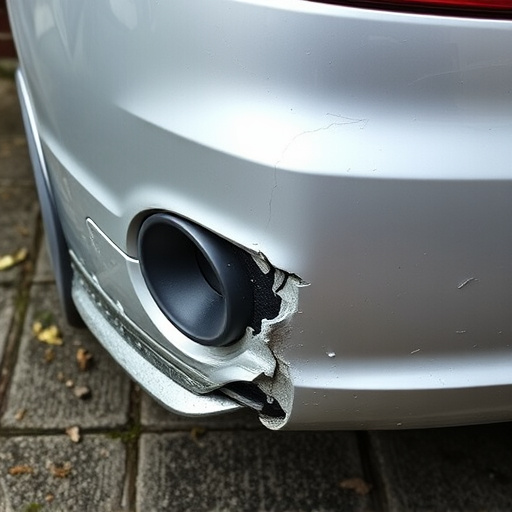 damaged car bumper
