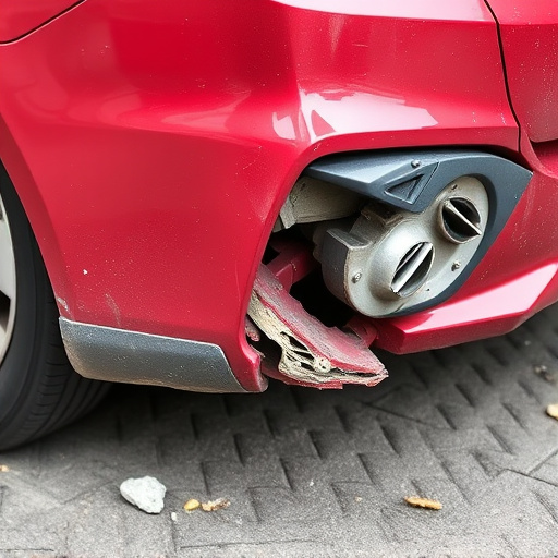 damaged car bumper
