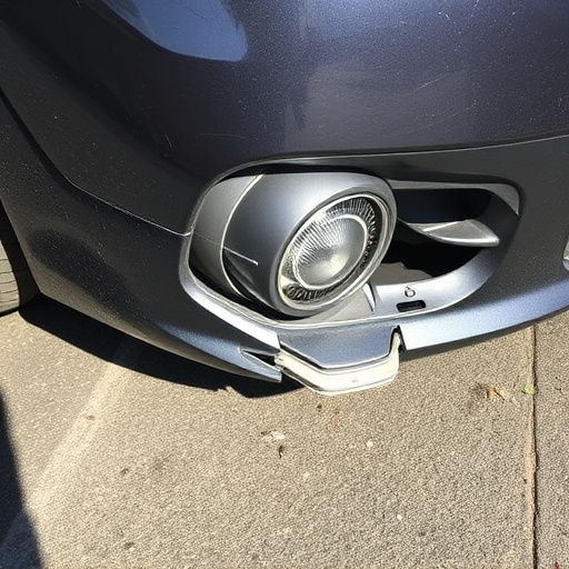 damaged car bumper