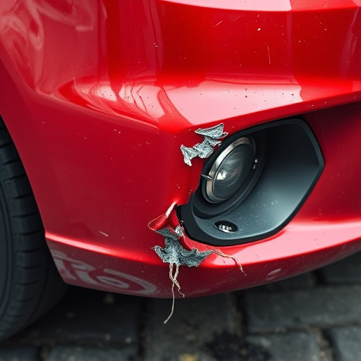 damaged car bumper