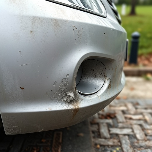 damaged car bumper