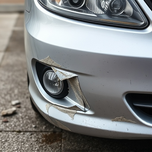 damaged car bumper