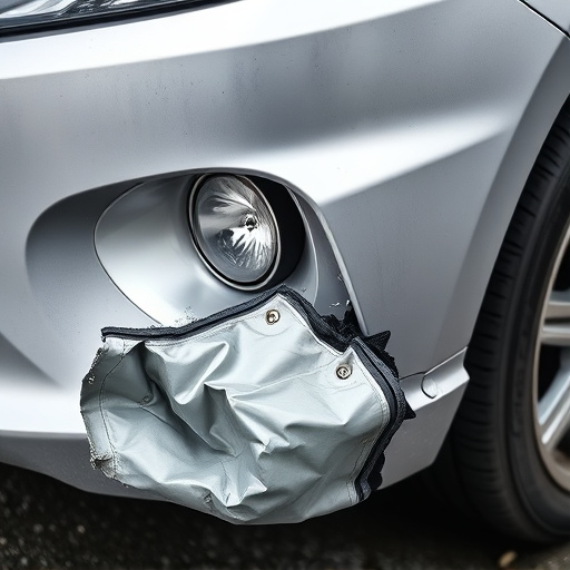 damaged car bumper