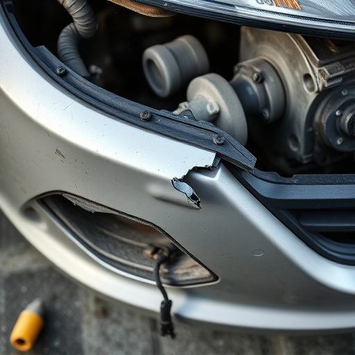 damaged car bumper