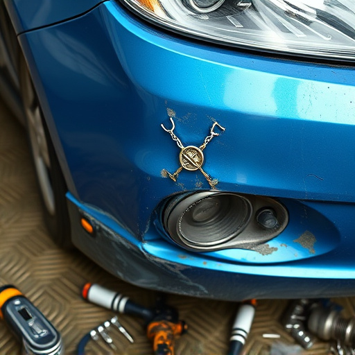 damaged car bumper