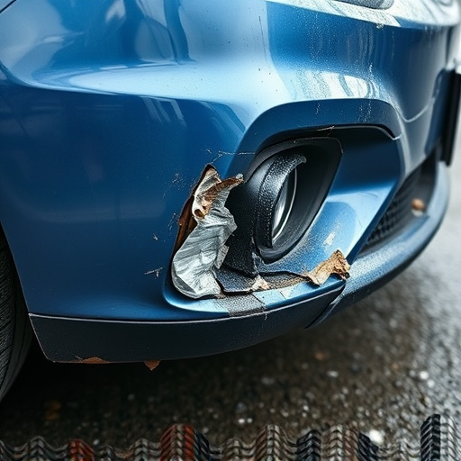 damaged car bumper