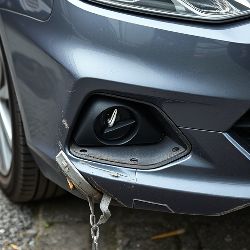 damaged car bumper