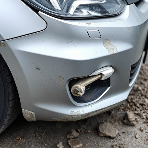 damaged car bumper