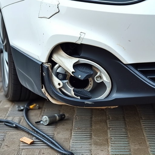 damaged car bumper