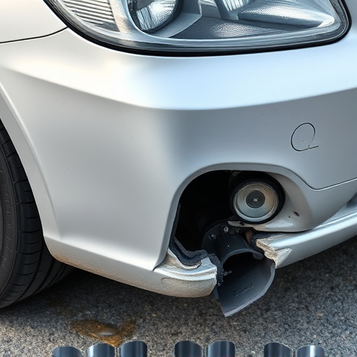 damaged car bumper