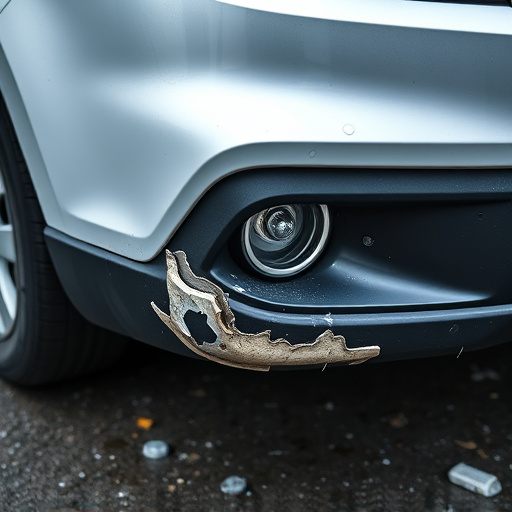 damaged car bumper
