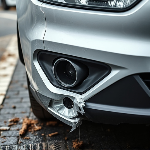 damaged car bumper