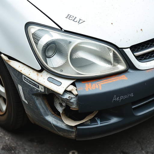 damaged car bumper