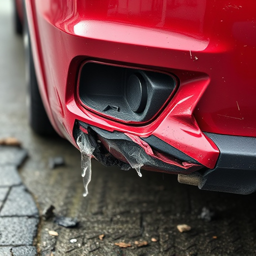damaged car bumper