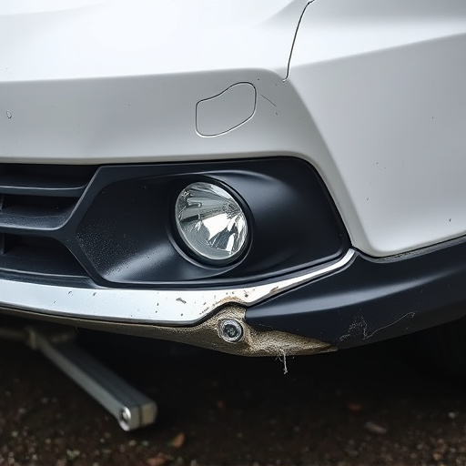 damaged car bumper