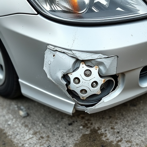 damaged car bumper