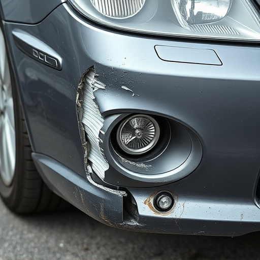damaged car bumper