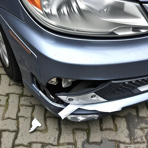 damaged car bumper