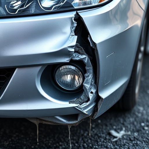 damaged car bumper