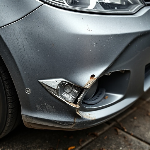 damaged car bumper