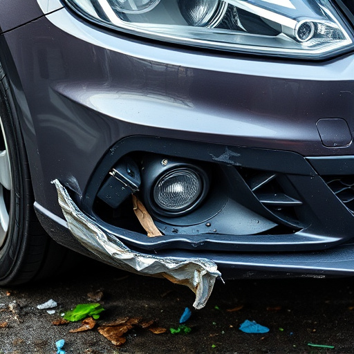 damaged car bumper