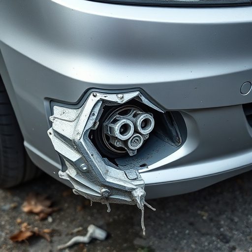 damaged car bumper