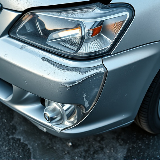 damaged car bumper