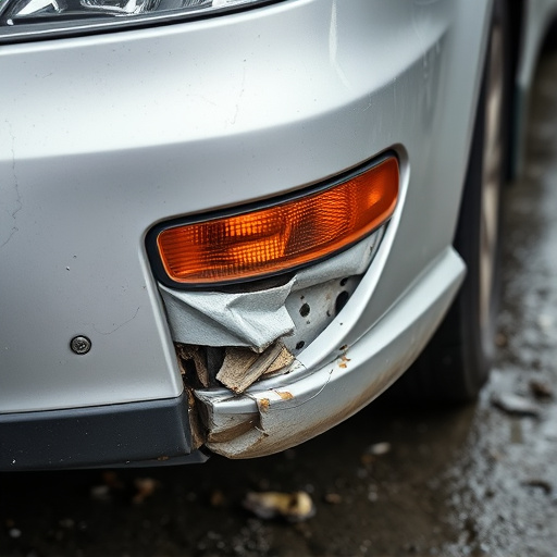 damaged car bumper