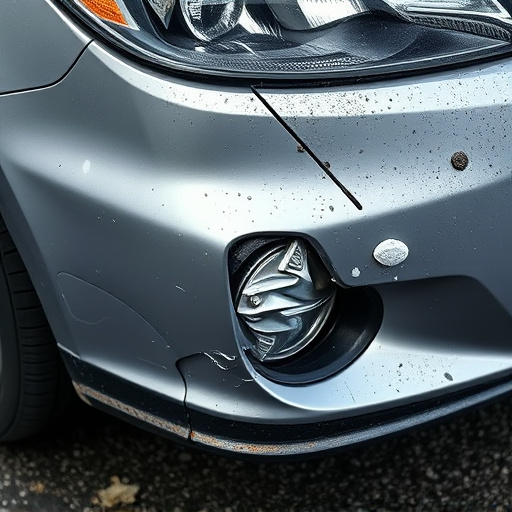 damaged car bumper