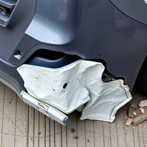 damaged car bumper