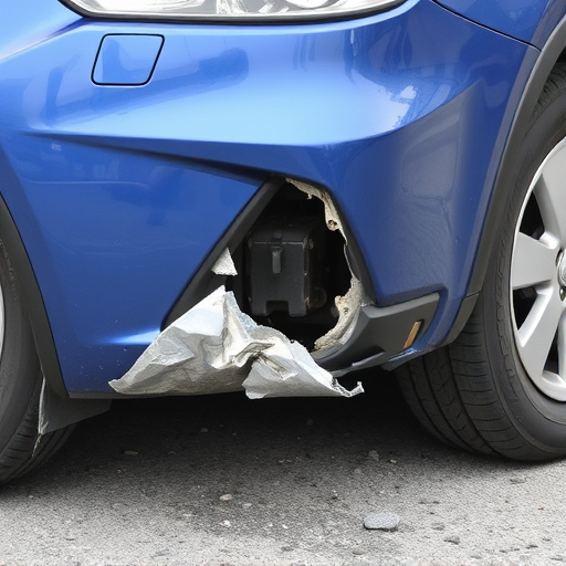 damaged car bumper