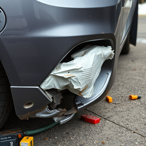 damaged car bumper