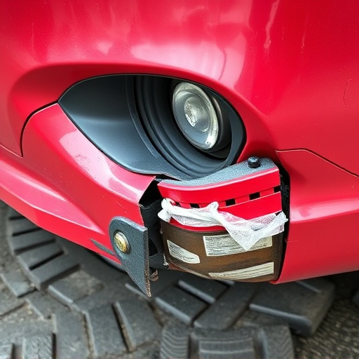 damaged car bumper