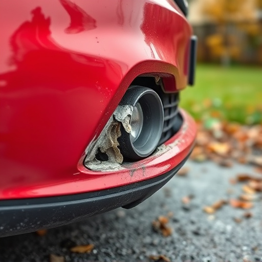 damaged car bumper