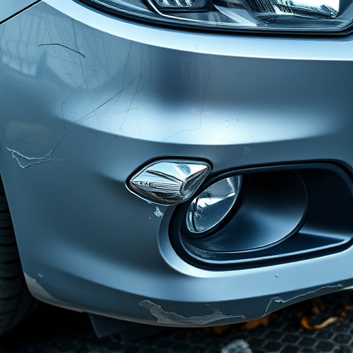 damaged car bumper