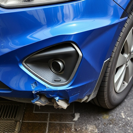 damaged car bumper