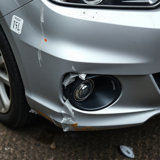 damaged car bumper
