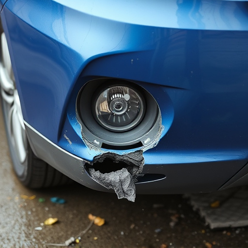 damaged car bumper