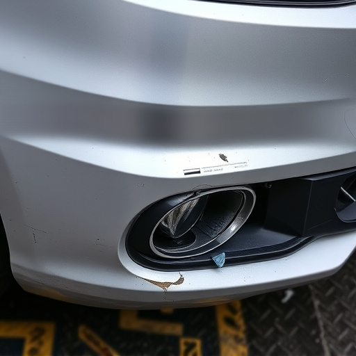 damaged car bumper
