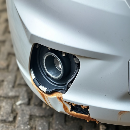 damaged car bumper