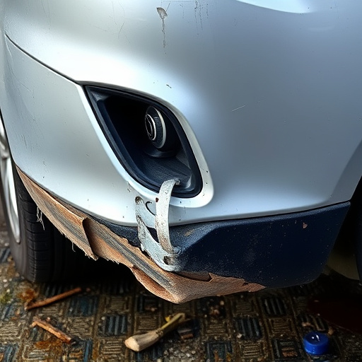 damaged car bumper