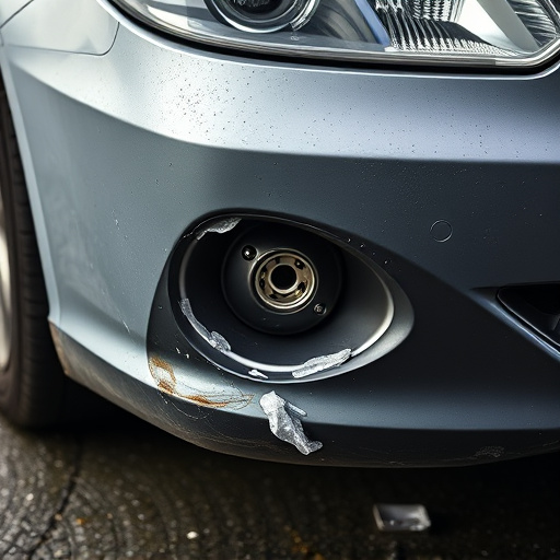 damaged car bumper